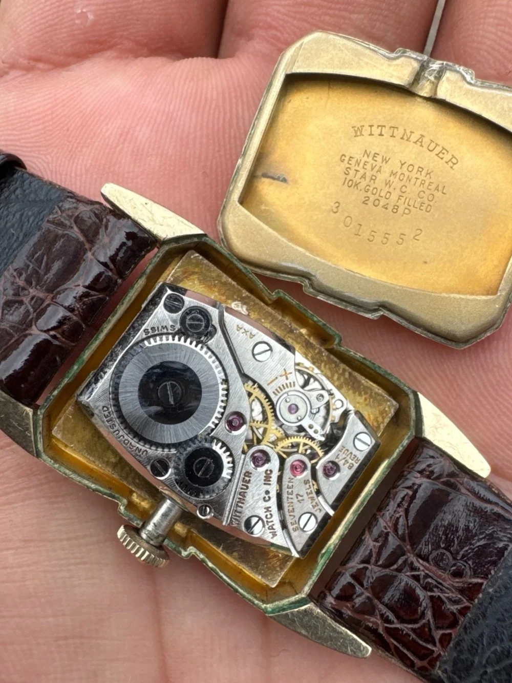 Wittnauer 1940s 10k GF rectangular Tank Manual Wind Men’s watch